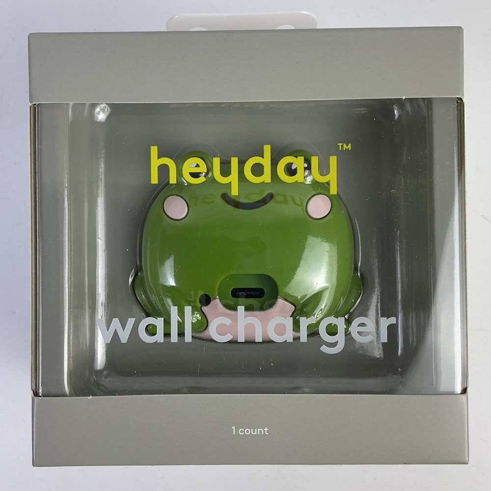 Heyday Green Frog‎ Wall Charger 1 USB C Port 15W Max Fast Charging